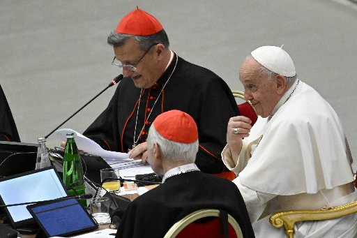 Pope Francis at synod assembly