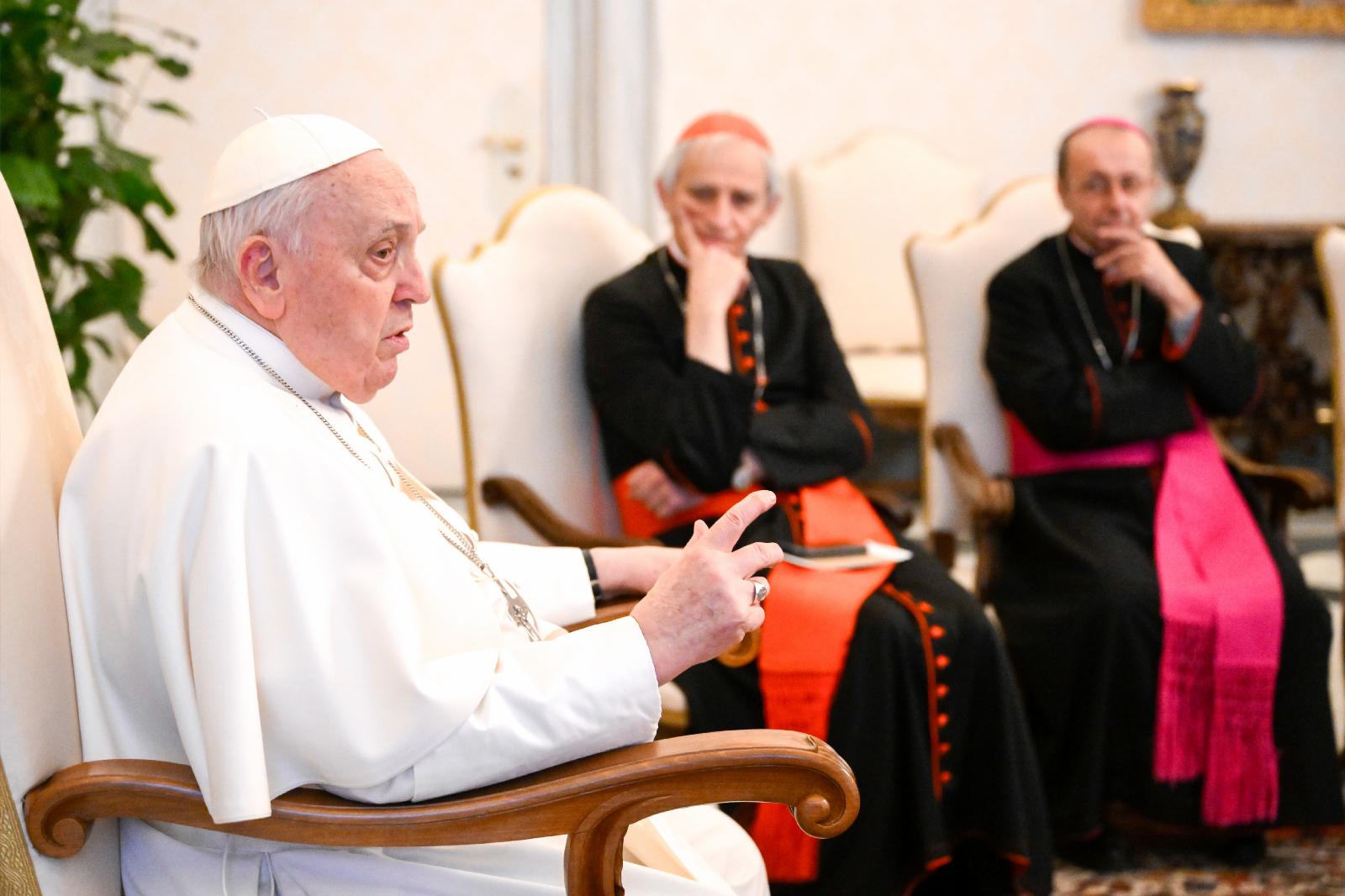Pope Francis meets with Cardinal Zuppi, other Italian bishops