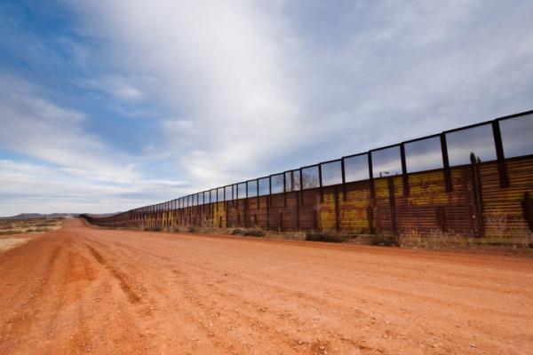 Border fence on the U.S. - Mexico Border