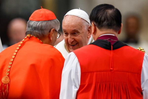Pope Francis with Catholic and Anglican bishops of Hong Kong