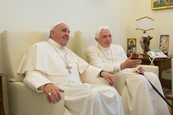 Pope Francis and Pope Benedict XVI.