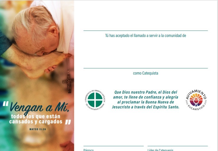 Certificate - Catechetical Sunday 2023 (Spanish) Cover